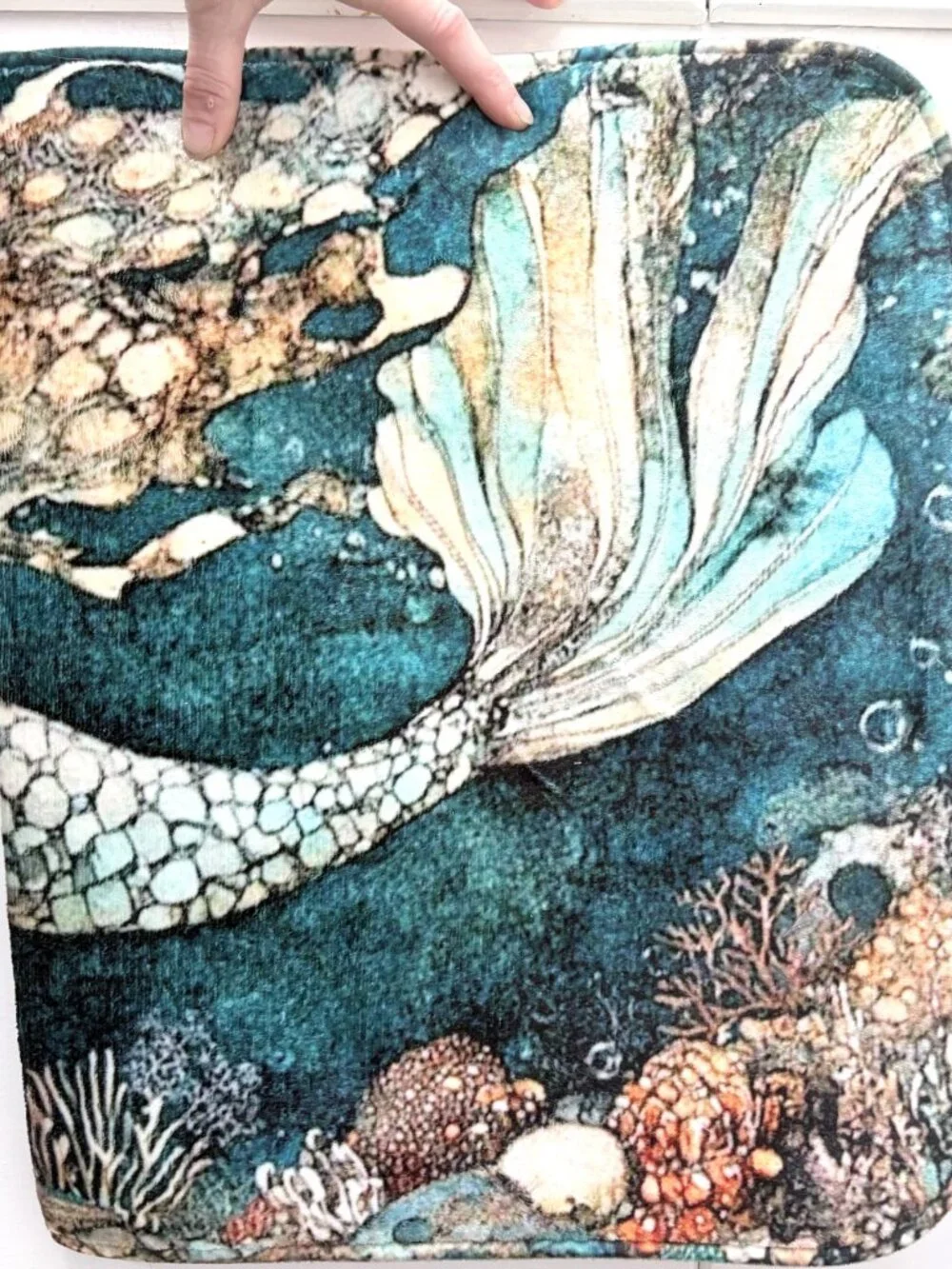 Large Mermaid Underwater Ocean Area Rug Bath Mat 31.5 x 47.2